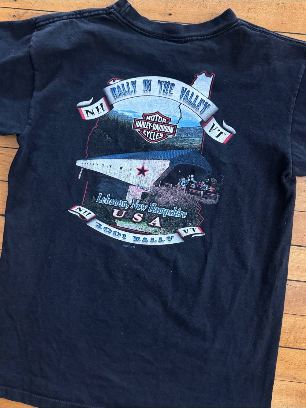 Vintage tee 2001 Harley New Hampshire NH black T-shirt M